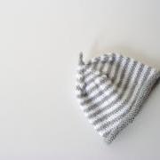 Baby hat - Newborn baby - Knit stripped hat -Baby beanie - Baby boy - Photography prop - Grey - White
